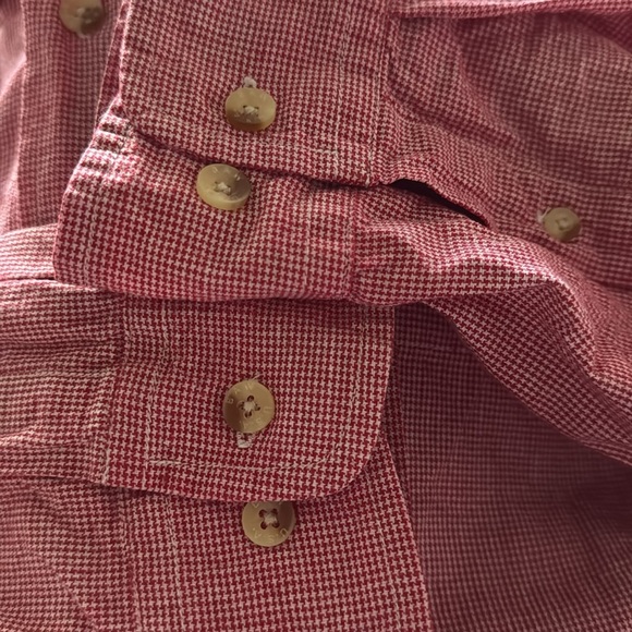 Oklahoma University OU red check button down long sleeves men’s cotton shirt 2XL - Picture 6 of 7